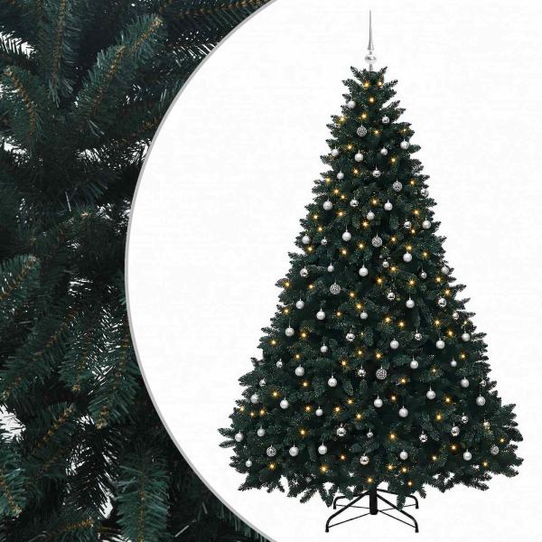 Künstlicher Weihnachtsbaum, dunkelgrün, mit Weihnachtskugeln