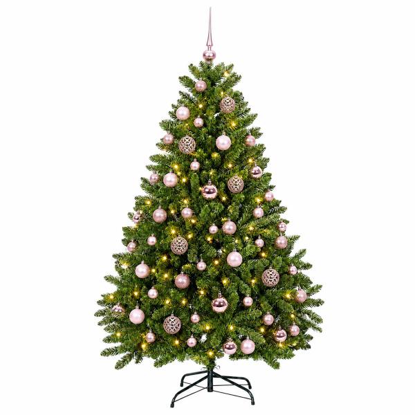 Künstlicher Weihnachtsbaum Hellgrün mit Christbaumkugeln 270 cm