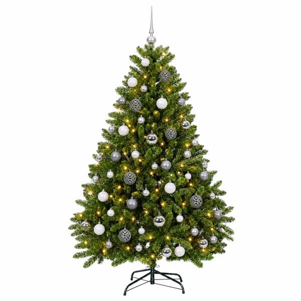 Künstlicher Weihnachtsbaum Hellgrün mit Kugeln 270 cm 300 LEDs