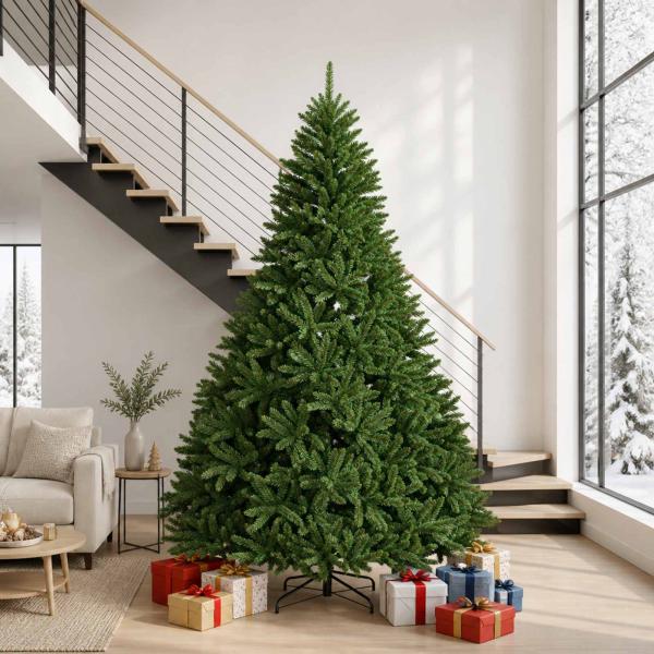 ARDEBO.de - Künstlicher klappbarer Weihnachtsbaum 270 cm PVC Mittelgrün