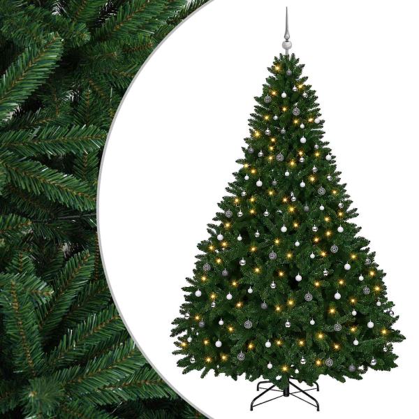 Künstlicher Weihnachtsbaum Mittelgrün mit Kugeln 270 cm