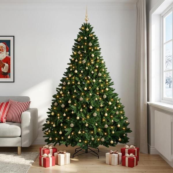 ARDEBO.de - Künstlicher Weihnachtsbaum Mittelgrün mit Kugeln 270 cm