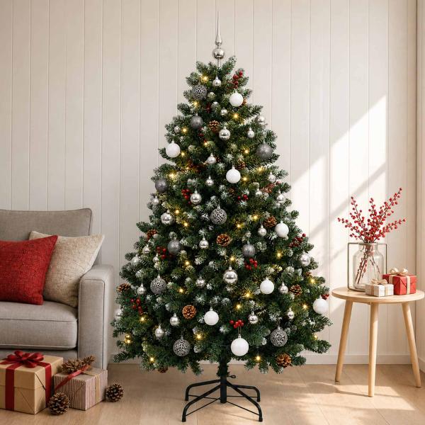 Künstlicher Weihnachtsbaum mit Kugel 180 cm 300 LEDs
