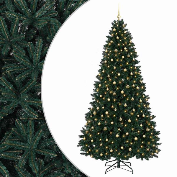 Künstlicher Weihnachtsbaum Dunkelgrün mit Christbaumkugeln