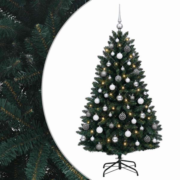 Künstlicher Weihnachtsbaum dunkelgrün mit Weihnachtskugeln