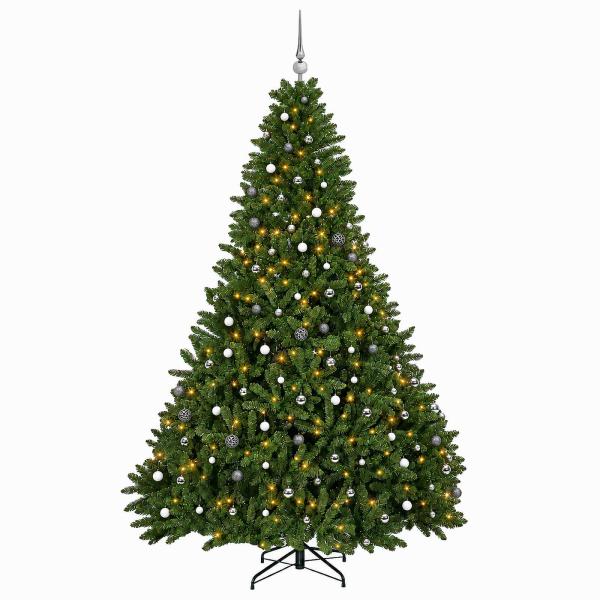 Künstlicher Weihnachtsbaum Hellgrün mit Weihnachtskugeln 300 cm
