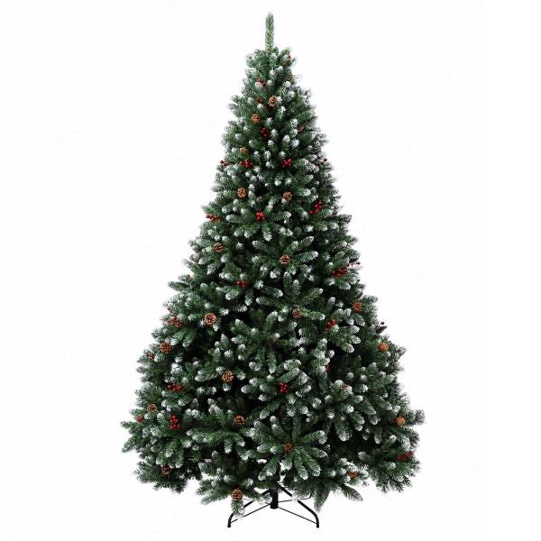 Künstlicher Weihnachtsbaum Grün mit Weihnachtskugeln 240 cm