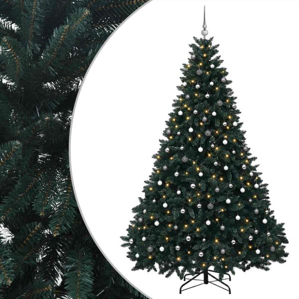 Künstlicher Weihnachtsbaum Dunkelgrün mit Kugeln 270 cm