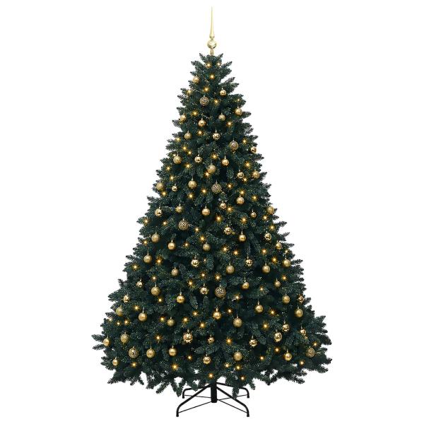 Künstlicher Weihnachtsbaum Dunkelgrün mit Kugeln 300 cm