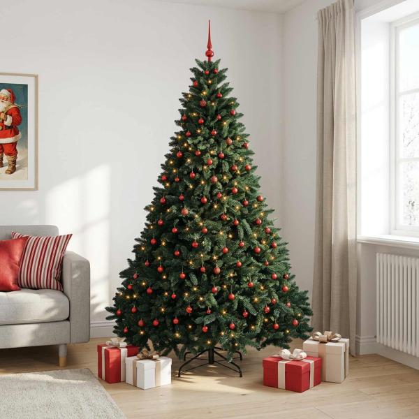 Künstlicher Weihnachtsbaum Dunkelgrün mit Weihnachtskugel