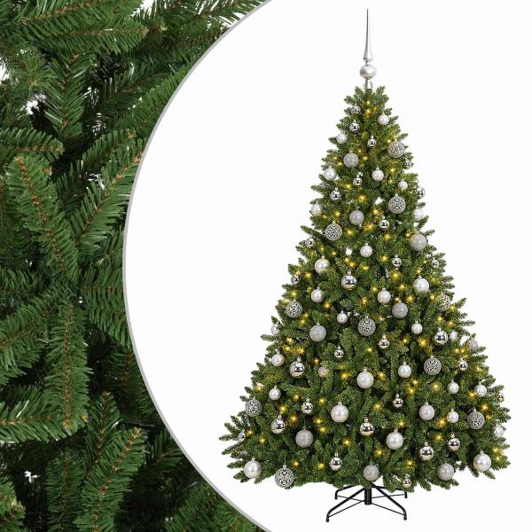 Künstlicher Weihnachtsbaum, hellgrün mit Weihnachtskugel 180 cm