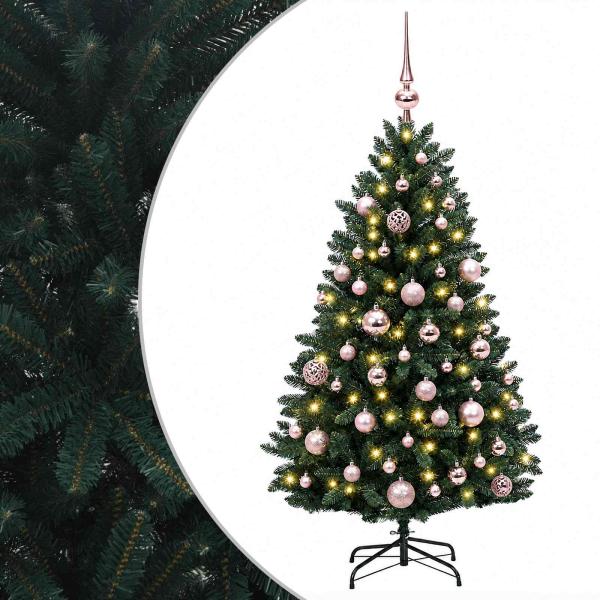 Künstlicher Weihnachtsbaum Dunkelgrün mit Kugeln 120 cm