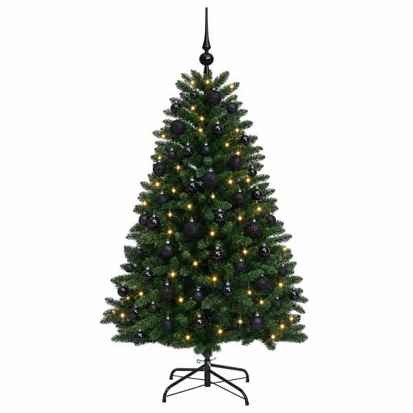 Künstlicher Weihnachtsbaum Mittelgrün mit Kugeln 150 cm