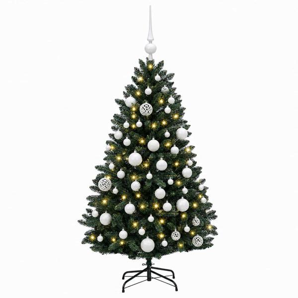 Künstlicher Weihnachtsbaum Dunkelgrün mit Kugeln 120 cm