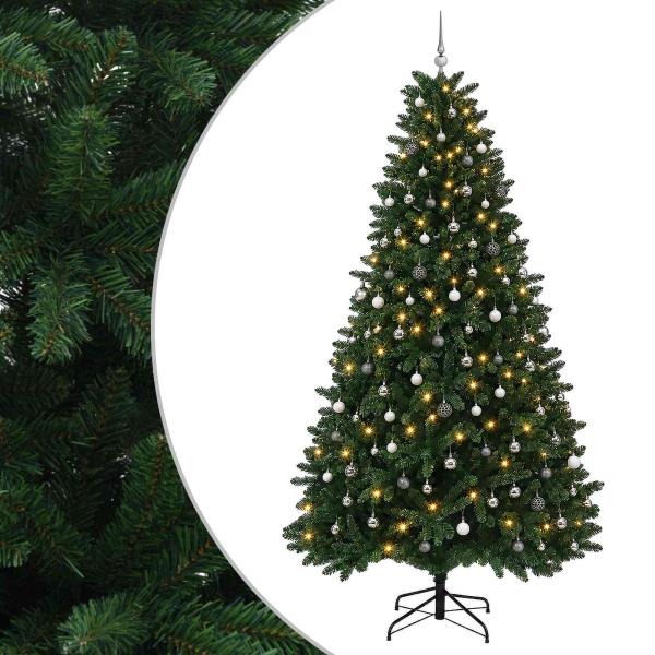 Künstlicher Weihnachtsbaum Mittelgrün mit Kugeln 300 cm