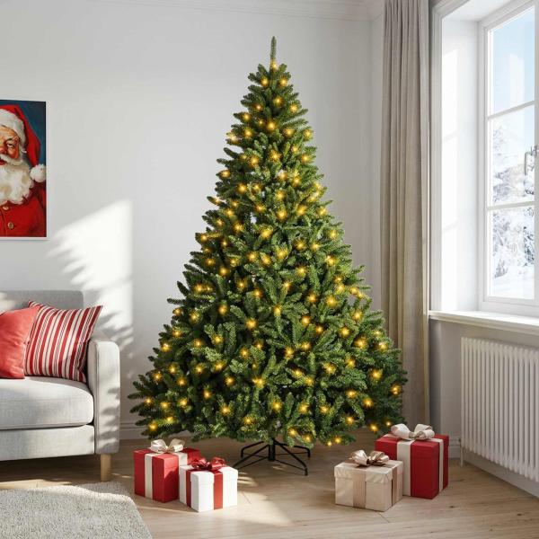 Künstlicher klappbarer Weihnachtsbaum 210 cm 300 LEDs