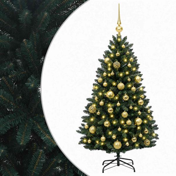 Künstlicher Weihnachtsbaum Dunkelgrün mit Weihnachtskugeln