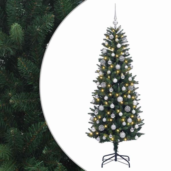 Künstlicher Weihnachtsbaum mit Weihnachtskugeln 240 cm 300 LEDs