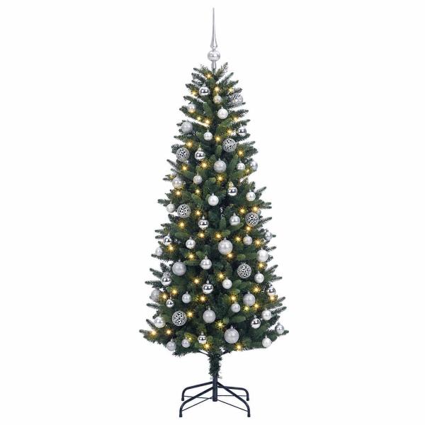 Künstlicher Weihnachtsbaum mit Weihnachtskugeln 210 cm 300 LEDs