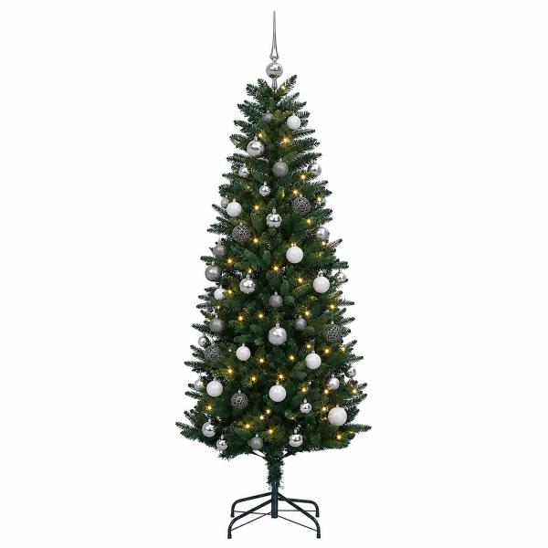 Künstlicher Weihnachtsbaum mit Weihnachtskugeln 150 cm 150 LEDs