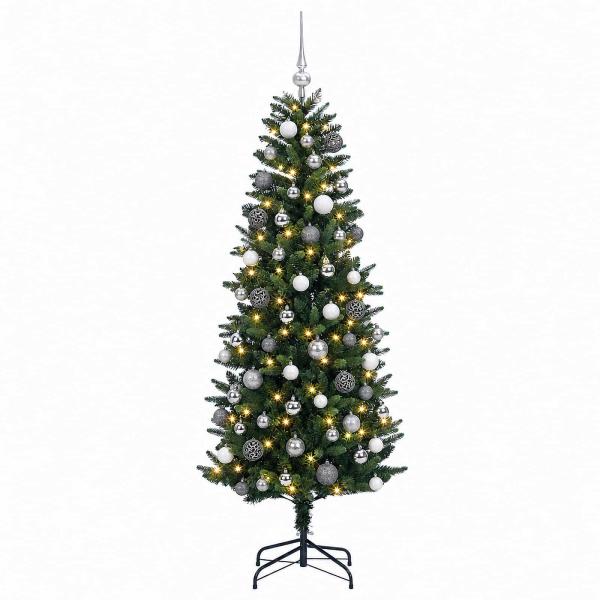 Künstlicher Weihnachtsbaum mit Weihnachtskugeln 210 cm 300 LEDs
