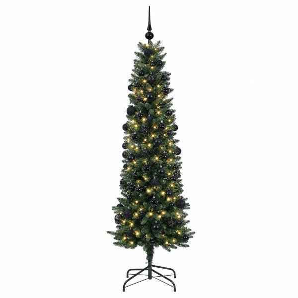 Künstlicher schmaler Weihnachtsbaum mit Weihnachtskugel 180 cm