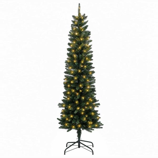 Künstlicher schlanker Weihnachtsbaum 180 cm 300 LEDs