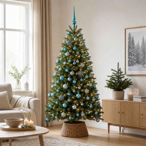 Weihnachtskugel-Set 120 stk. Türkis Durchmesser 6 cm Kunststoff