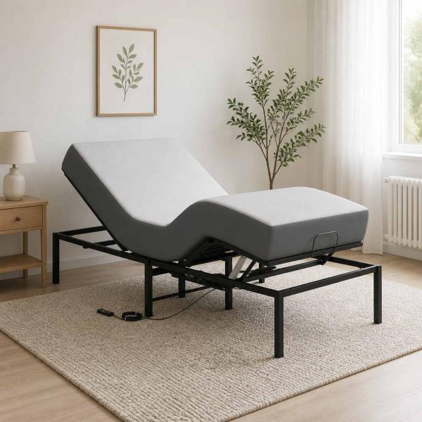 ARDEBO.de - Elektrisch verstellbares Bettgestell Schwarz 200 x 70 x 33,5 cm