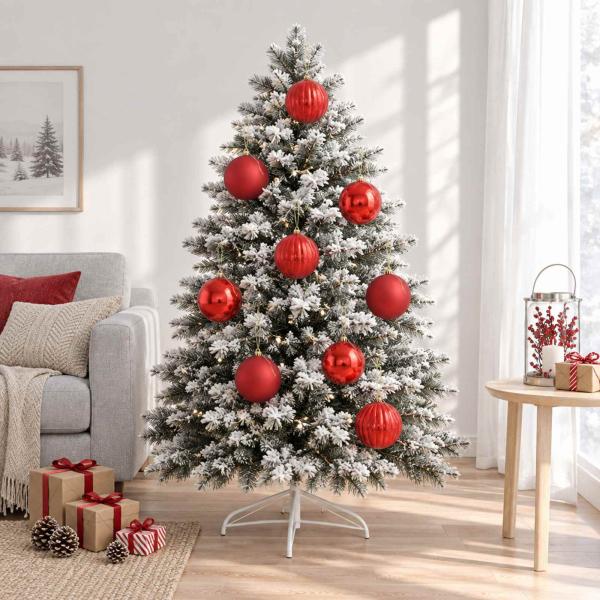 ARDEBO.de - Weihnachtskugel-Set XXL 4 stk. Rot Durchmesser 20 cm Kunststoff