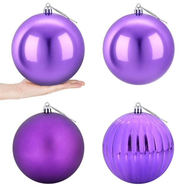 Weihnachtskugel-Set XXL 4 stk. Lila Durchmesser 20 cm