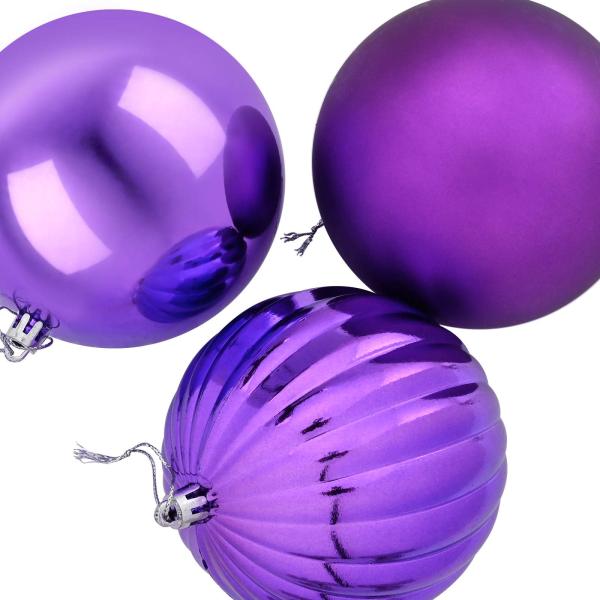 Weihnachtskugel-Set XXL 4 stk. Lila Durchmesser 20 cm