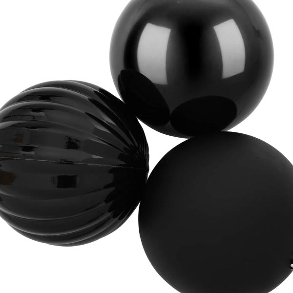Weihnachtsbaumkugel Set XL 9 stk. Schwarz Durchmesser 15 cm