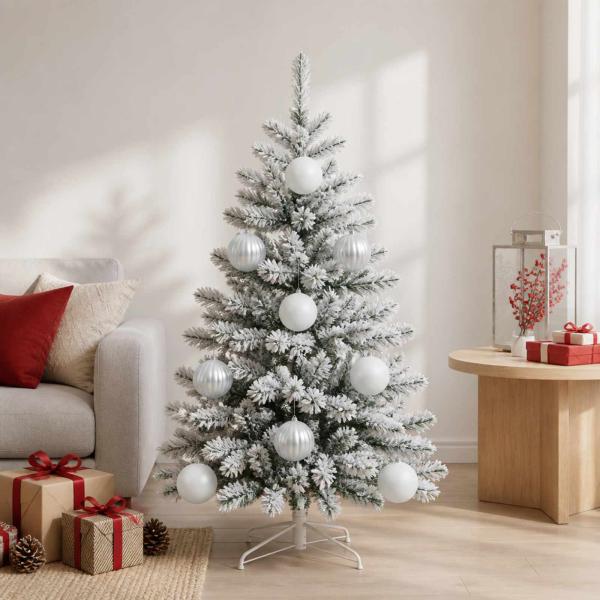 ARDEBO.de - Weihnachtsbaumkugel Set XL 9 stk. Weiß Durchmesser 15 cm