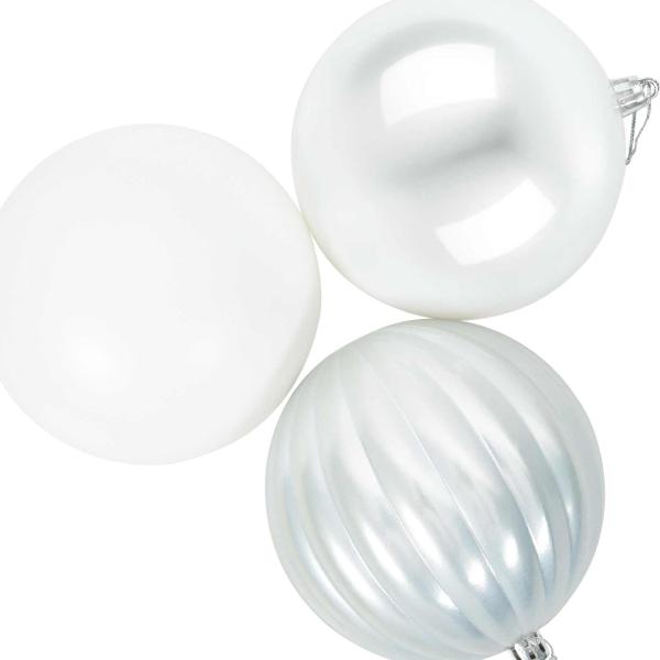 Weihnachtsbaumkugel Set XL 9 stk. Weiß Durchmesser 15 cm