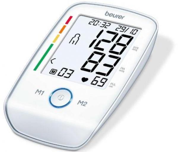 Beurer BM 45 Oberarm-Blutdruckmessgerät, Sensor-Touch-Knöpfe, Abschaltautomatik, weiß