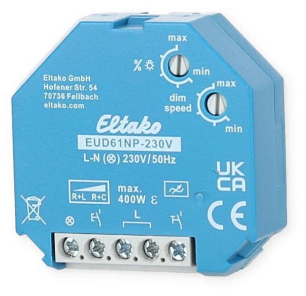 ARDEBO.de Eltako EUD61NP-230V Universal-Dimmschalter ohne N-Anschluss, Power MOSFET bis 400W (61100830)