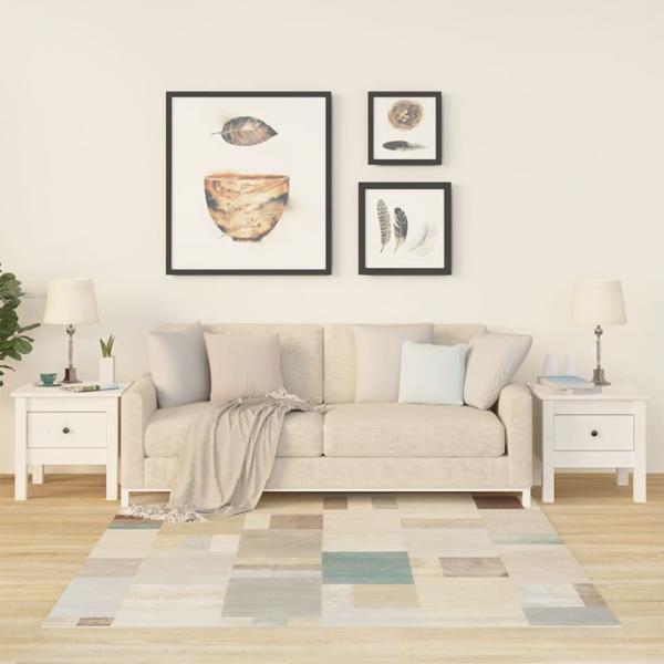 ARDEBO.de - Beistelltische 2 Stk. Weiß 40x40x39 cm Massivholz Kiefer