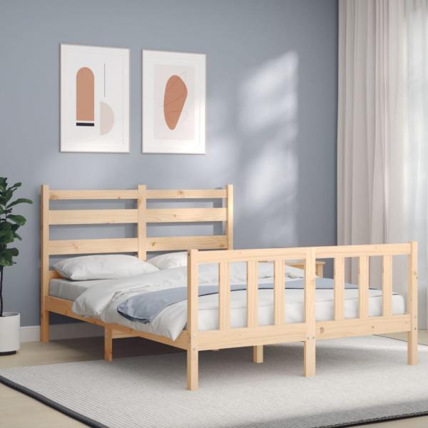 ARDEBO.de - Massivholzbett mit Kopfteil 140x190 cm