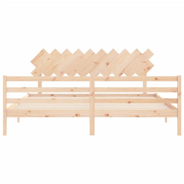 Massivholzbett mit Kopfteil 200x200 cm
