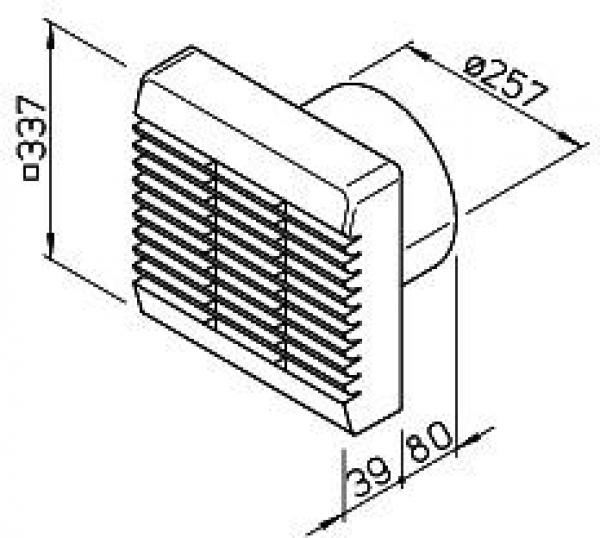 Helios HV 250/4 R Heliovent Unterputz-Wandeinbauventilator, 1-PH (958)