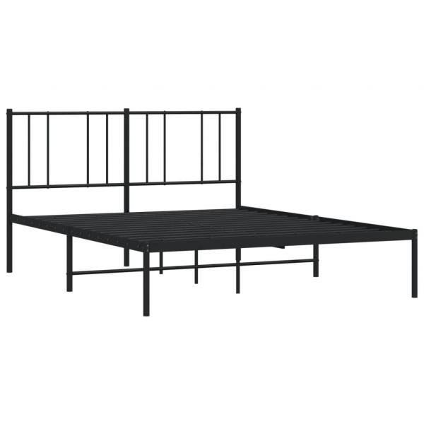 Bettgestell mit Kopfteil Metall Schwarz 120x190 cm