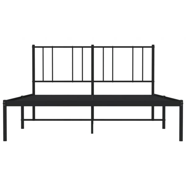 Bettgestell mit Kopfteil Metall Schwarz 120x190 cm