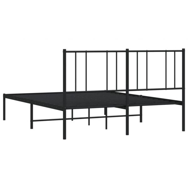 Bettgestell mit Kopfteil Metall Schwarz 120x190 cm