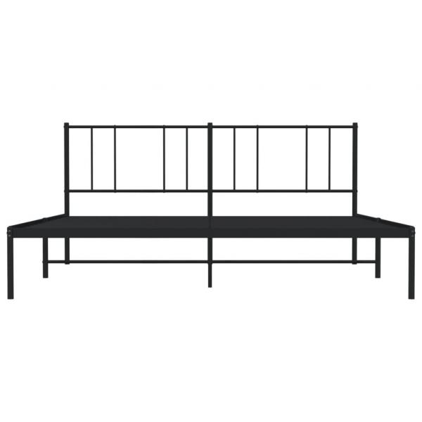 Bettgestell mit Kopfteil Metall Schwarz 193x203 cm