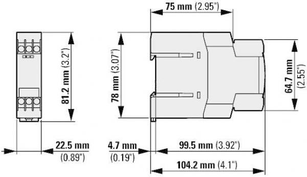 Eaton ETR4-11-A Zeitrelais, 1 W, 0,05 s - 100 h, 24 - 240 V 50/60 Hz, 24 - 240 V DC, ansprechverzögert (031882)