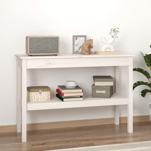 ARDEBO.de - Konsolentisch Weiß 110x40x75 cm Massivholz Kiefer