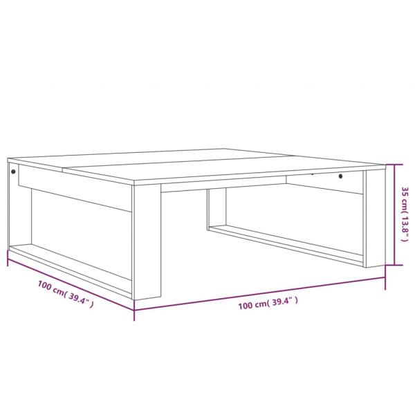 Couchtisch Braun Eiche 100x100x35 cm Holzwerkstoff