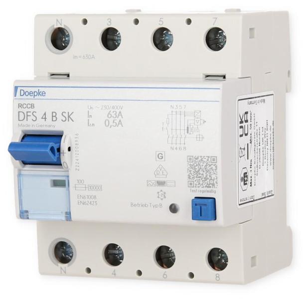 Doepke DFS 4 063-4/0,50-B SK Fehlerstromschutzschalter 063-4/0,50A, 4-Polig, Typ B (09147998)