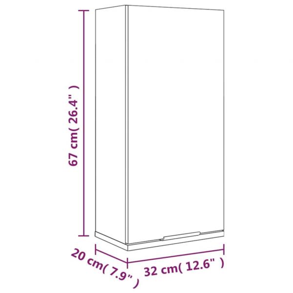 Wand-Badschrank Grau Sonoma 32x20x67 cm